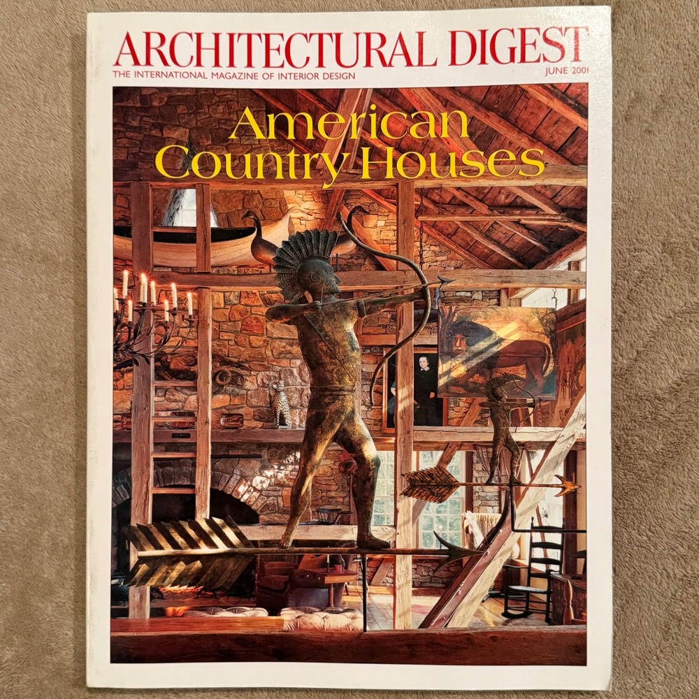 Architectural Digest June 2001 American Country Houses Vintage Magazine